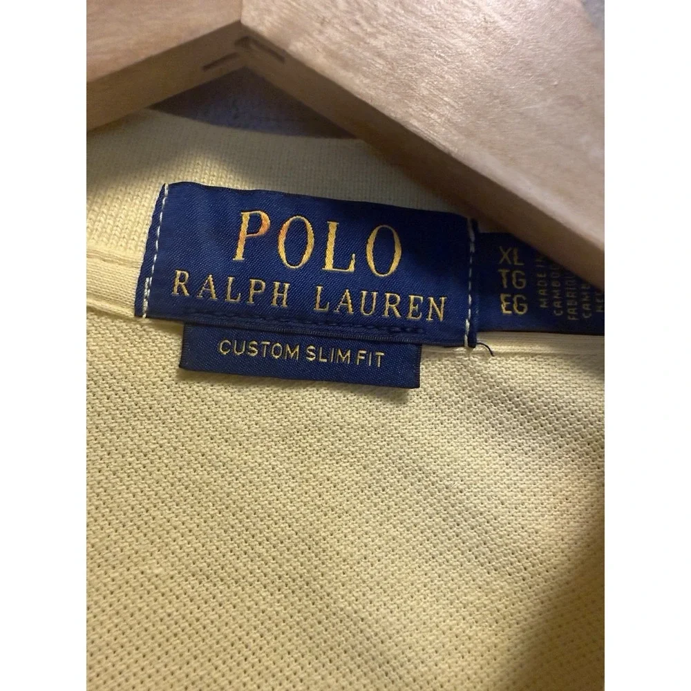 Polo Ralph Lauren Men's Yellow Custom Slim Fit Polo Shirt XL NWT Flaw Read